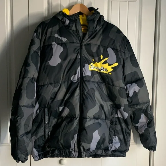 Members Only SpongeBob Men’s Puffer Coat Size XL, Limited Edition - Picture 2 of 4